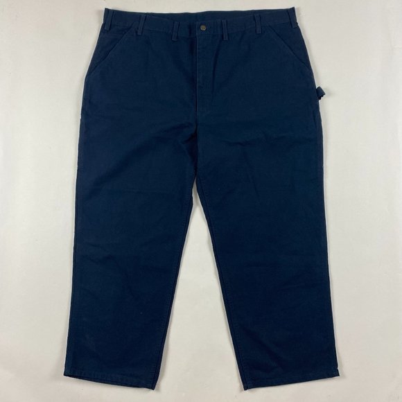 NWT Carhartt Loose Fit Washed Duck Utility Pants Mens 46 x 30 Blue B11 MDT - Picture 2 of 14